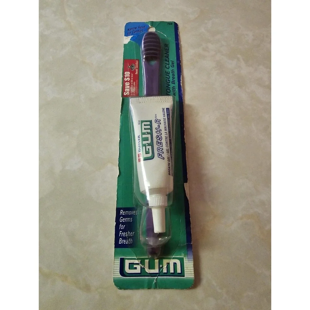 (1) Butler GUM Tounge Cleaner with Fresh-R Breath‎ Gel NOS seaed